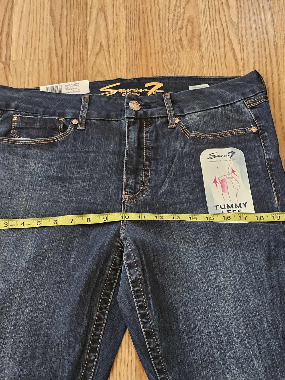Seven 7 Tummyless High Rise Skinny Jeans Women's Size 14 Dark Wash NWT - Picture 9 of 15